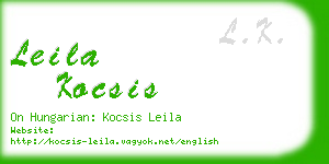 leila kocsis business card